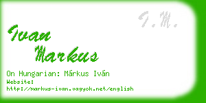 ivan markus business card